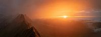 Sonnenuntergang in den Bergen, Panoramafoto bestehend aus 15 Bildern von Felix Van Lantschoot Miniaturansicht