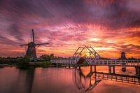 A beautiful sunset in Kinderdijk