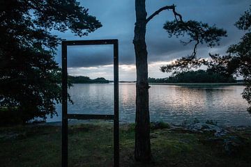 frame aan het meer in Finland