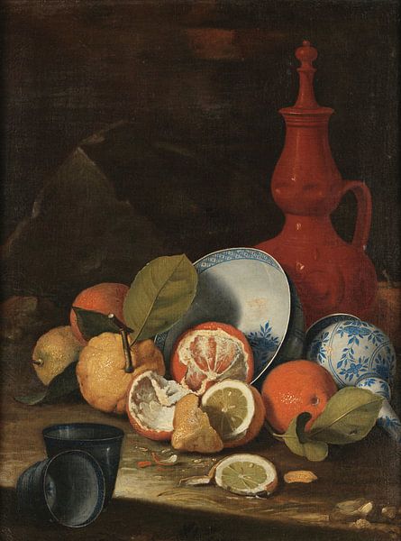 Nature morte avec fruits et porcelaine, Cristoforo Munari par Des maîtres magistraux