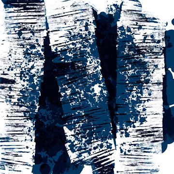 Abstracte marine blauwe minimalistische kunst. Maritiem landschap IV van Dina Dankers