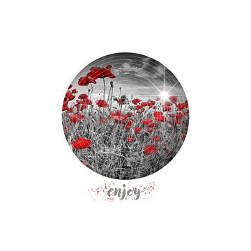 Graphic Art ENJOY | Field of Poppies - colorkey by Melanie Viola