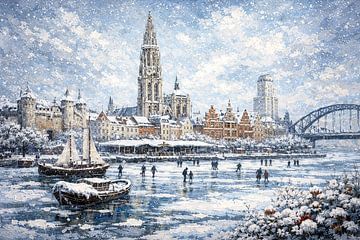 Antwerp, Belgium an impressionist painting. by Gallery Hoppenbrouwers