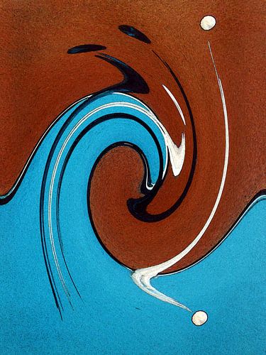 Spiralen in bruinblauw 03 / Kleurwerveling