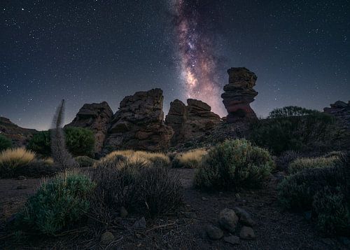 Roques de García met de Melkweg (Tenerife)