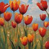 De rode tulpen van Jolique Arte