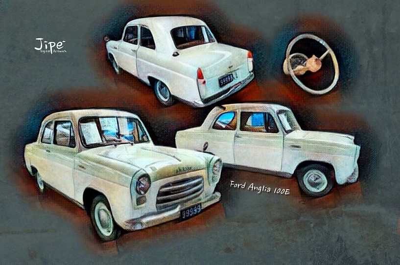 Ford Anglia 100E van JiPé digital artwork