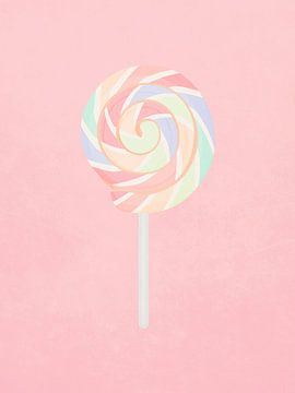 Minimal art pastelkleurige lolly snoepjes van RickyAP