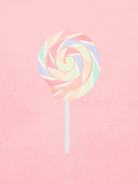 Minimal art pastel color lollipop candy by RickyAP