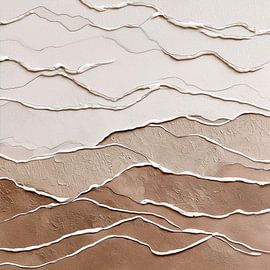 Geschichtete Landschaft in Braun und Weiß von Color Square