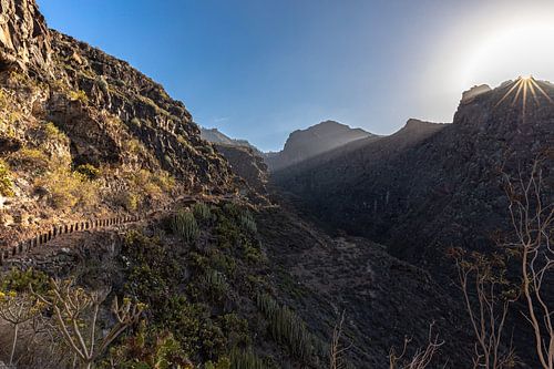Rays of sunshine in the Barranco del Infierno
