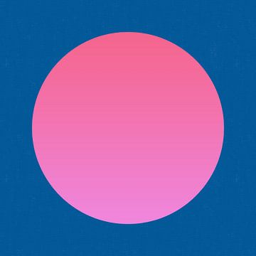 Neon art. Colorful minimalist geometric abstract in pink gradient and blue by Dina Dankers