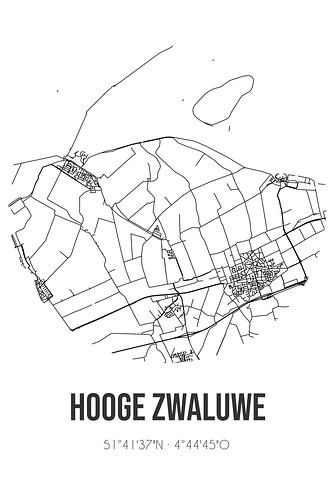 Hooge Zwaluwe (Noord-Brabant) | Landkaart | Zwart-wit
