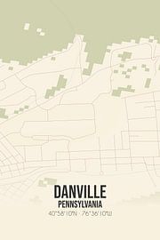 Carte ancienne de Danville (Pennsylvanie), USA. sur Affiches de lieux