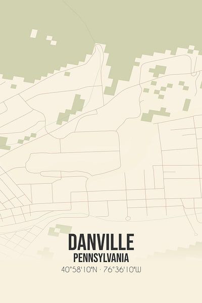 Vintage map of Danville (Pennsylvania), USA. by Prints of Place