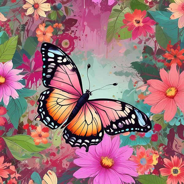 Roze kleurenpracht: de dans van de vlinder van ButterflyPix