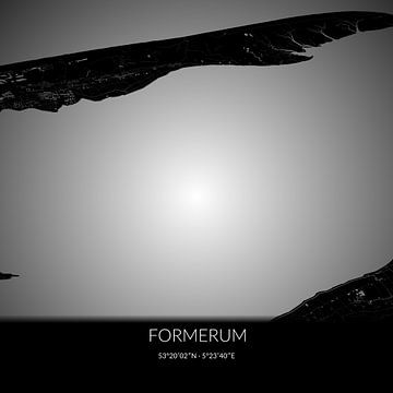 Schwarz-weiße Karte von Formerum, Fryslan. von Rezona