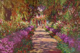 Path In Monet's Garden In Giverny, Claude Monet - Wide version by Masters Revisited