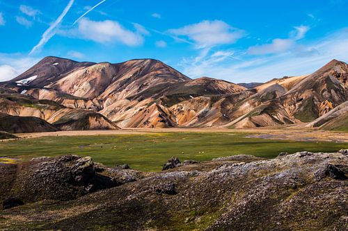 A beautiful panorama of Landmannalaugar Iceland