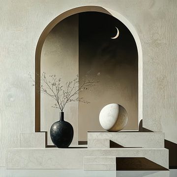 Moonlit Floral Calm van Kunst Kriebels