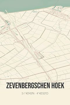 Vintage landkaart van Zevenbergschen Hoek (Noord-Brabant) van Rezona