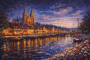 Roskilde in Denmark, an impressionist painting. by Gallery Hoppenbrouwers