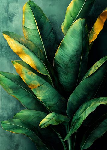 Tropische bananenbladeren natuur kunst