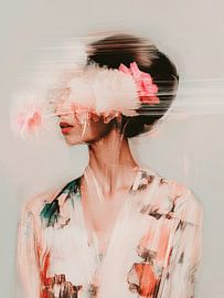 Pink explosion, abstract portrait by Carla Van Iersel