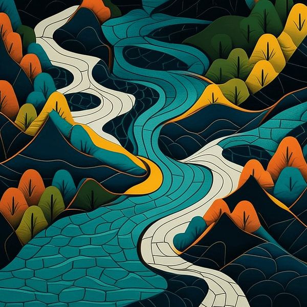 Geometrischer Strom von Vythryd Arts