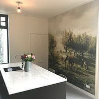 Klantfoto: Koeien bij een plas, Gerard Bilders, als naadloos behang