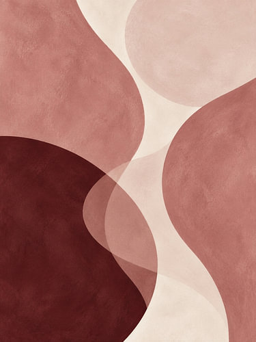Soft Curves in Wine Red and Powder Pink
