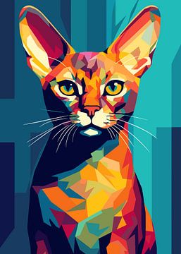 Katze Tier WPAP Pop Art Farbe Stil von Qreative