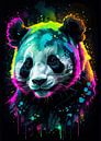 Reuzenpanda aquarel neon van MIROKKU thumbnail