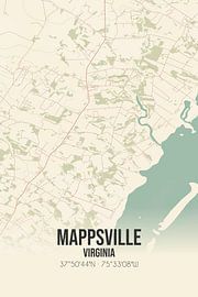 Alte Karte von Mappsville (Virginia), USA. von Ortsdrucke