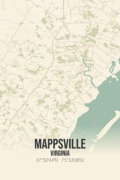 Vintage map of Mappsville (Virginia), USA. by Prints of Place