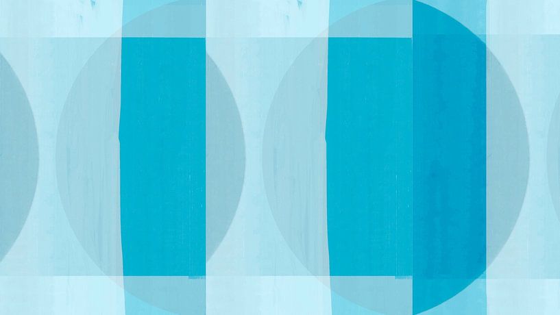 Mid Century Bauhaus Shapes Azure Blue by FRESH Fine Art