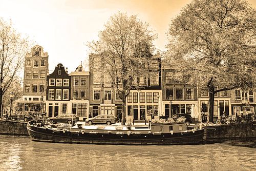Jordaan Brouwersgracht  Amsterdamse Grachten Nederland Sepia