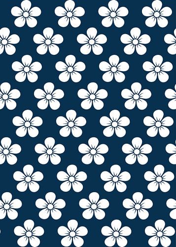 Blue and Orange Floral Rhythm