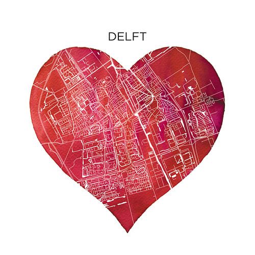 Delft | City maps as a Wall Circle