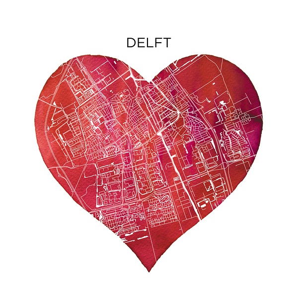 Delft | Stadskaarten als Wandcirkel van Wereldkaarten.Shop