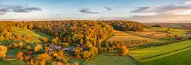 Aerial panorama of the Schweiberger forest in autumn colors by John Kreukniet