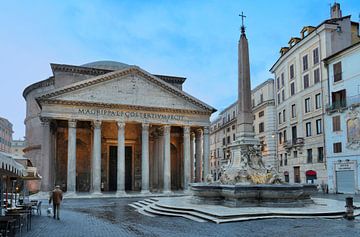 Kunst Architectuur Pantheon Rome Italië Vroege ochtend van Martijn Jebbink Fotografie