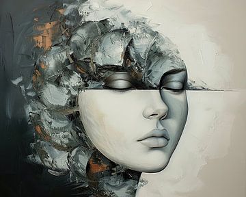 Vrouw Gezicht van Kunst Kriebels