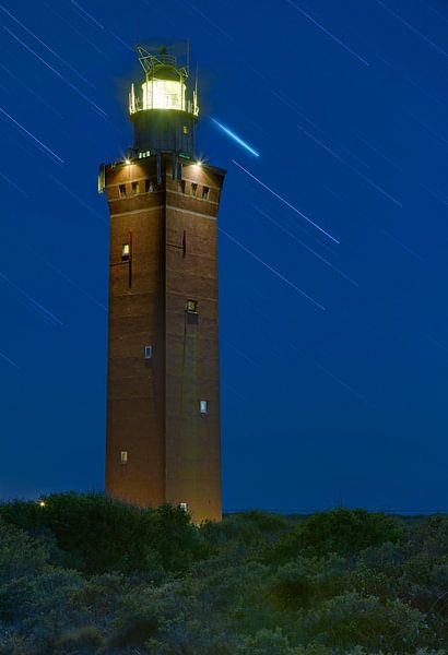 Nachtfoto Vuurtoren Ouddorp van Anton de Zeeuw