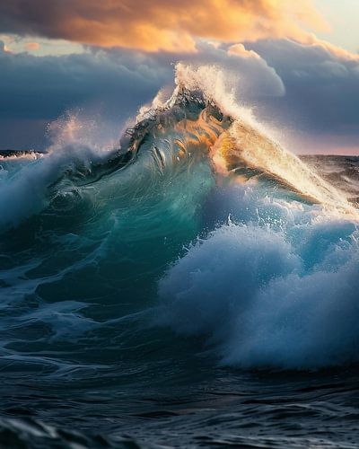 Gouden uur boven de golven