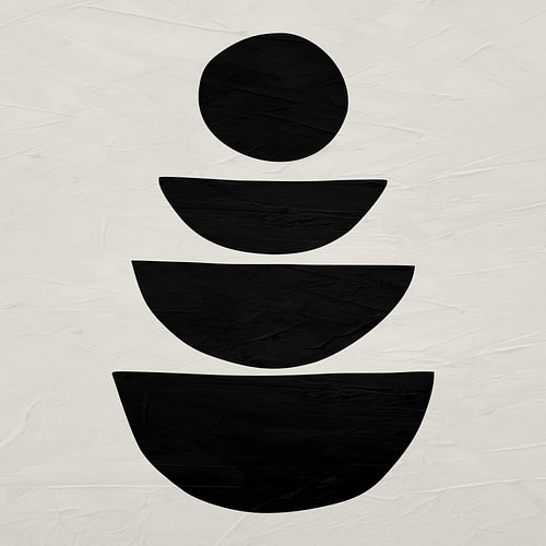 Minimalistische abstrakte Kunst mit organischen Formen in Erdtönen