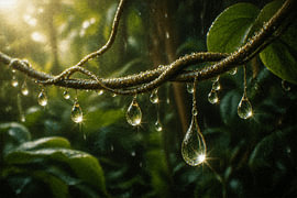 Regentropfen an Lianen I Indonesien I Regensammlung von Vínculae