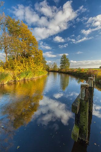 Zonnige herfstdag bij het Damsterdiep van Ron Buist
