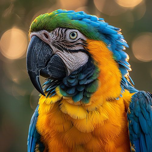 Close-up van een blauw-gouden ara – natuurportret