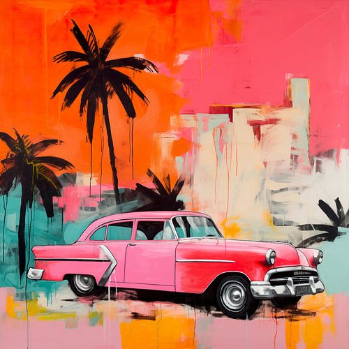 Retro Rit in Zonsondergang